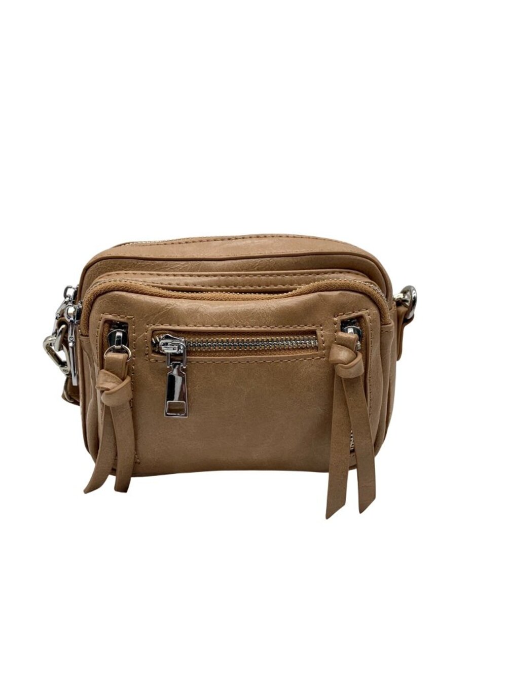 MMS Brands Brown Faux Leather Mini Cargo-Style Crossbody Bag